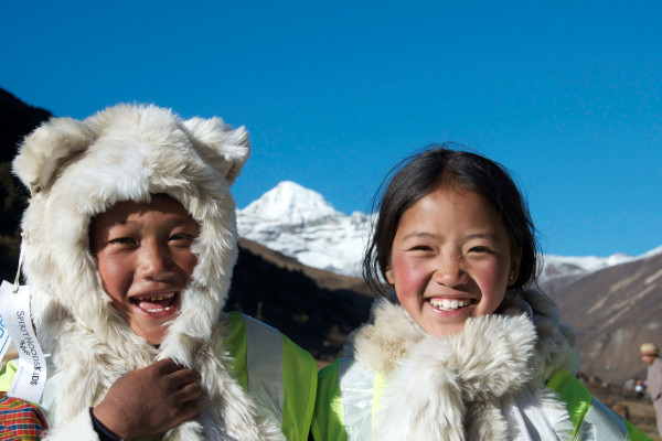 Bhutanese children smiling