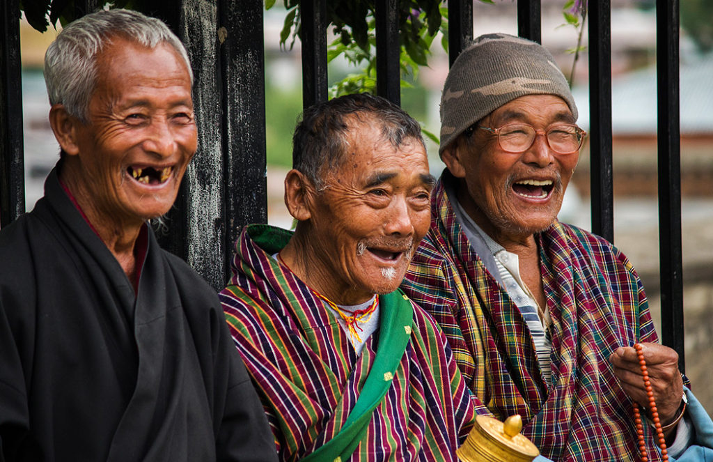 Happy elderly Bhutanese
